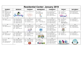 Activity Calendar of Four Seasons, Assisted Living, Nursing Home, Independent Living, CCRC, Columbus, IN 1
