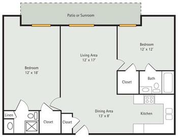 Floorplan of Four Seasons, Assisted Living, Nursing Home, Independent Living, CCRC, Columbus, IN 4