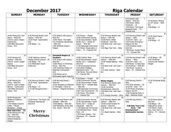 Activity Calendar of Noble Horizons, Assisted Living, Nursing Home, Independent Living, CCRC, Salisbury, CT 5