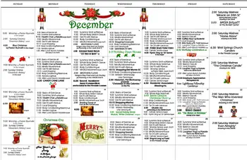 Activity Calendar of Forest Hill, Assisted Living, Nursing Home, Independent Living, CCRC, Pacific Grove, CA 3