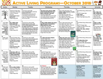 Activity Calendar of Lake Park Oakland, Assisted Living, Nursing Home, Independent Living, CCRC, Oakland, CA 1