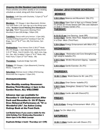 Activity Calendar of Lake Park Oakland, Assisted Living, Nursing Home, Independent Living, CCRC, Oakland, CA 3