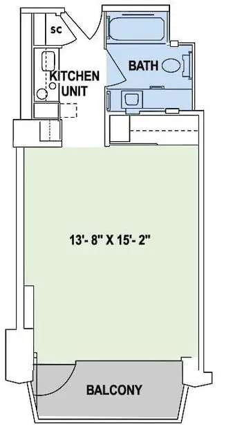 Floorplan of Lake Park Oakland, Assisted Living, Nursing Home, Independent Living, CCRC, Oakland, CA 14