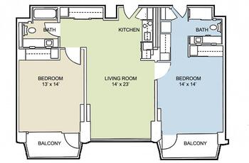 Floorplan of Lake Park Oakland, Assisted Living, Nursing Home, Independent Living, CCRC, Oakland, CA 16