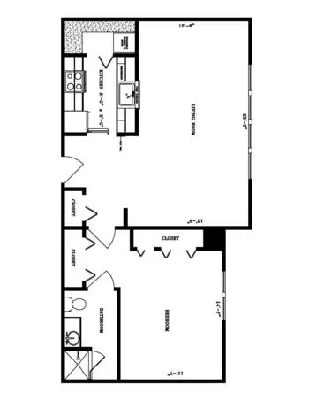 Floorplan of Lasell Village, Assisted Living, Nursing Home, Independent Living, CCRC, Auburndale, MA 2