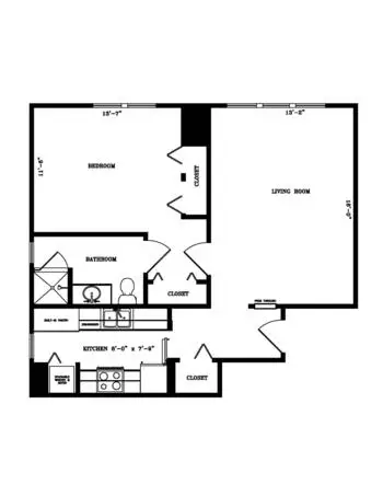 Floorplan of Lasell Village, Assisted Living, Nursing Home, Independent Living, CCRC, Auburndale, MA 4