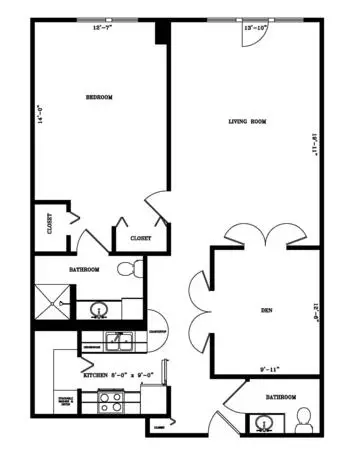 Floorplan of Lasell Village, Assisted Living, Nursing Home, Independent Living, CCRC, Auburndale, MA 6