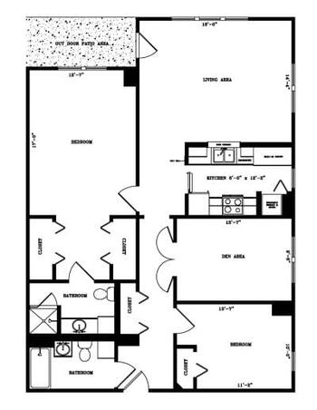 Floorplan of Lasell Village, Assisted Living, Nursing Home, Independent Living, CCRC, Auburndale, MA 13