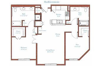 Floorplan of Fountainview, Assisted Living, Nursing Home, Independent Living, CCRC, Reseda, CA 1