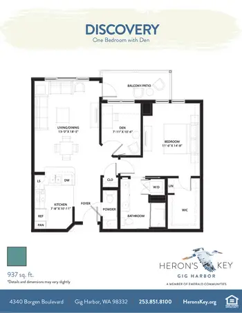 Floorplan of Herons Key, Assisted Living, Nursing Home, Independent Living, CCRC, Gig Harbor, WA 15