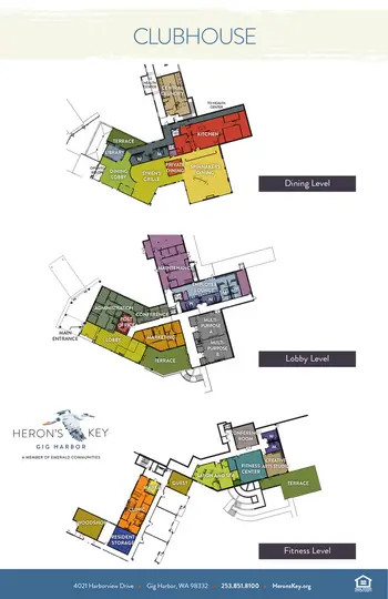 Campus Map of Herons Key, Assisted Living, Nursing Home, Independent Living, CCRC, Gig Harbor, WA 1