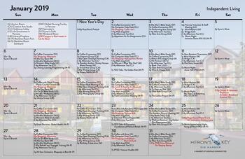 Activity Calendar of Herons Key, Assisted Living, Nursing Home, Independent Living, CCRC, Gig Harbor, WA 4