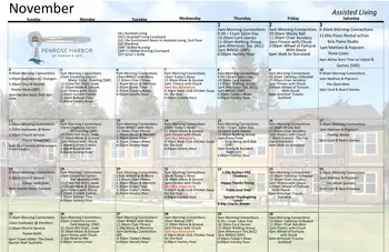 Activity Calendar of Herons Key, Assisted Living, Nursing Home, Independent Living, CCRC, Gig Harbor, WA 6