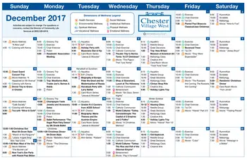 Activity Calendar of ​​​​​​​​​​​​​​​​​​​​​​​​​​​​​​​​​​​​​​​​​​​​​​​​​​​​​Masonicare at Chester Village, Assisted Living, Nursing Home, Independent Living, CCRC, Chester, CT 1