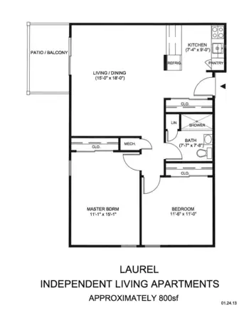Floorplan of Twin Lakes Community, Assisted Living, Nursing Home, Independent Living, CCRC, Burlington, NC 15