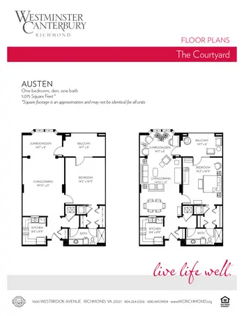 Floorplan of Westminster Canterbury Richmond, Assisted Living, Nursing Home, Independent Living, CCRC, Richmond, VA 1
