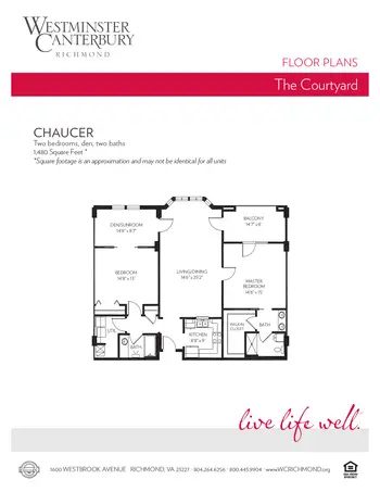 Floorplan of Westminster Canterbury Richmond, Assisted Living, Nursing Home, Independent Living, CCRC, Richmond, VA 2