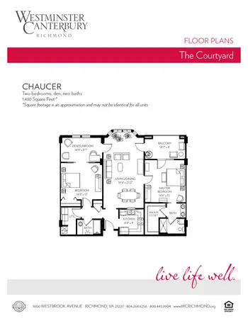 Floorplan of Westminster Canterbury Richmond, Assisted Living, Nursing Home, Independent Living, CCRC, Richmond, VA 3