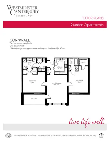 Floorplan of Westminster Canterbury Richmond, Assisted Living, Nursing Home, Independent Living, CCRC, Richmond, VA 10
