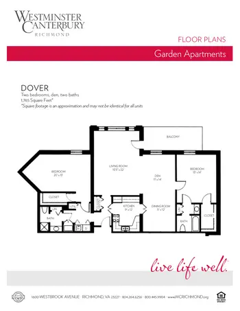 Floorplan of Westminster Canterbury Richmond, Assisted Living, Nursing Home, Independent Living, CCRC, Richmond, VA 12