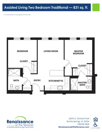 Floorplan of The Terraces at Bonita Springs, Assisted Living, Nursing Home, Independent Living, CCRC, Bonita Springs, FL 8