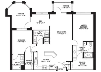 Floorplan of The Terraces at Bonita Springs, Assisted Living, Nursing Home, Independent Living, CCRC, Bonita Springs, FL 13