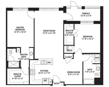 Floorplan of The Terraces at Bonita Springs, Assisted Living, Nursing Home, Independent Living, CCRC, Bonita Springs, FL 15