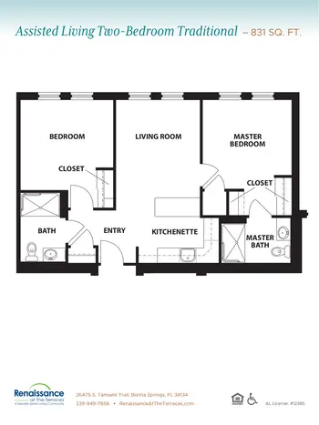 Floorplan of The Terraces at Bonita Springs, Assisted Living, Nursing Home, Independent Living, CCRC, Bonita Springs, FL 12