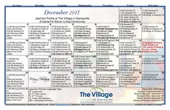 Activity Calendar of The Village at Gainesville, Assisted Living, Nursing Home, Independent Living, CCRC, Gainesville, FL 11