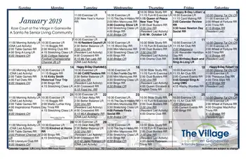 Activity Calendar of The Village at Gainesville, Assisted Living, Nursing Home, Independent Living, CCRC, Gainesville, FL 14