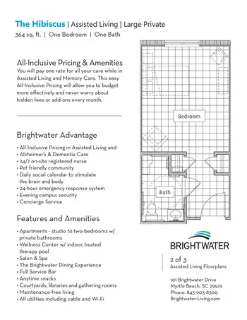 Floorplan of Brightwater, Assisted Living, Nursing Home, Independent Living, CCRC, Myrtle Beach, SC 1