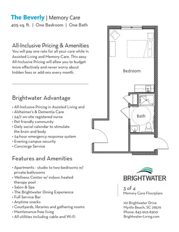Floorplan of Brightwater, Assisted Living, Nursing Home, Independent Living, CCRC, Myrtle Beach, SC 19