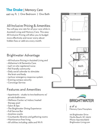 Floorplan of Brightwater, Assisted Living, Nursing Home, Independent Living, CCRC, Myrtle Beach, SC 20