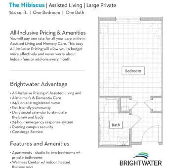 Floorplan of Brightwater, Assisted Living, Nursing Home, Independent Living, CCRC, Myrtle Beach, SC 4
