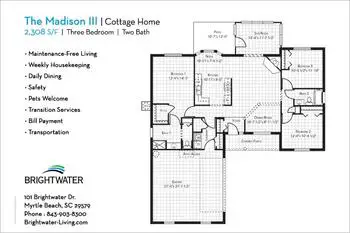 Floorplan of Brightwater, Assisted Living, Nursing Home, Independent Living, CCRC, Myrtle Beach, SC 9