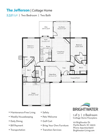 Floorplan of Brightwater, Assisted Living, Nursing Home, Independent Living, CCRC, Myrtle Beach, SC 12