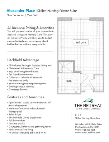 Floorplan of The Lakes at Litchfield, Assisted Living, Nursing Home, Independent Living, CCRC, Pawleys Island, SC 1