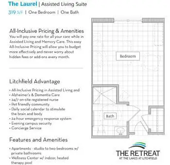 Floorplan of The Lakes at Litchfield, Assisted Living, Nursing Home, Independent Living, CCRC, Pawleys Island, SC 8