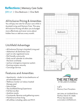 Floorplan of The Lakes at Litchfield, Assisted Living, Nursing Home, Independent Living, CCRC, Pawleys Island, SC 11
