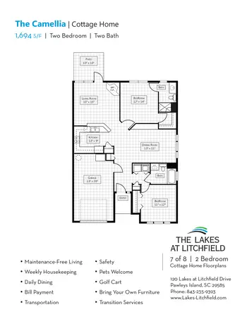 Floorplan of The Lakes at Litchfield, Assisted Living, Nursing Home, Independent Living, CCRC, Pawleys Island, SC 17