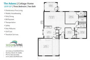 Floorplan of The Lakes at Litchfield, Assisted Living, Nursing Home, Independent Living, CCRC, Pawleys Island, SC 19