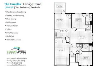 Floorplan of The Lakes at Litchfield, Assisted Living, Nursing Home, Independent Living, CCRC, Pawleys Island, SC 20