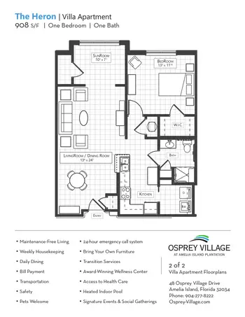 Floorplan of Osprey Village, Assisted Living, Nursing Home, Independent Living, CCRC, Fernandina Beach, FL 11
