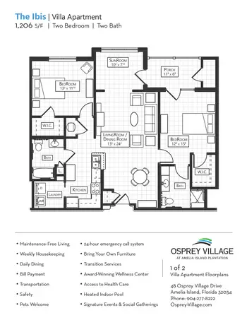 Floorplan of Osprey Village, Assisted Living, Nursing Home, Independent Living, CCRC, Fernandina Beach, FL 13