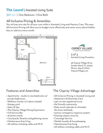 Floorplan of Osprey Village, Assisted Living, Nursing Home, Independent Living, CCRC, Fernandina Beach, FL 15