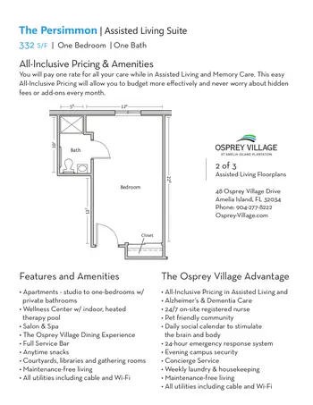 Floorplan of Osprey Village, Assisted Living, Nursing Home, Independent Living, CCRC, Fernandina Beach, FL 17