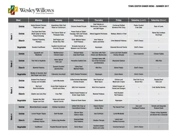 Dining menu of Wesley Willows, Assisted Living, Nursing Home, Independent Living, CCRC, Rockford, IL 2