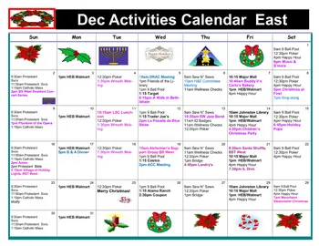Activity Calendar of Blue Skies of Texas, Assisted Living, Nursing Home, Independent Living, CCRC, San Antonio, TX 1