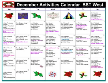 Activity Calendar of Blue Skies of Texas, Assisted Living, Nursing Home, Independent Living, CCRC, San Antonio, TX 2
