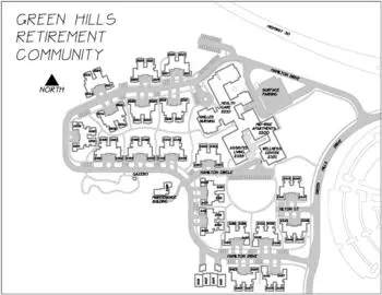 Campus Map of Green Hills Retirement Community, Assisted Living, Nursing Home, Independent Living, CCRC, Ames, IA 1